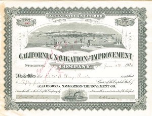 California Navigation and Improvement Co. - Stock Certificate